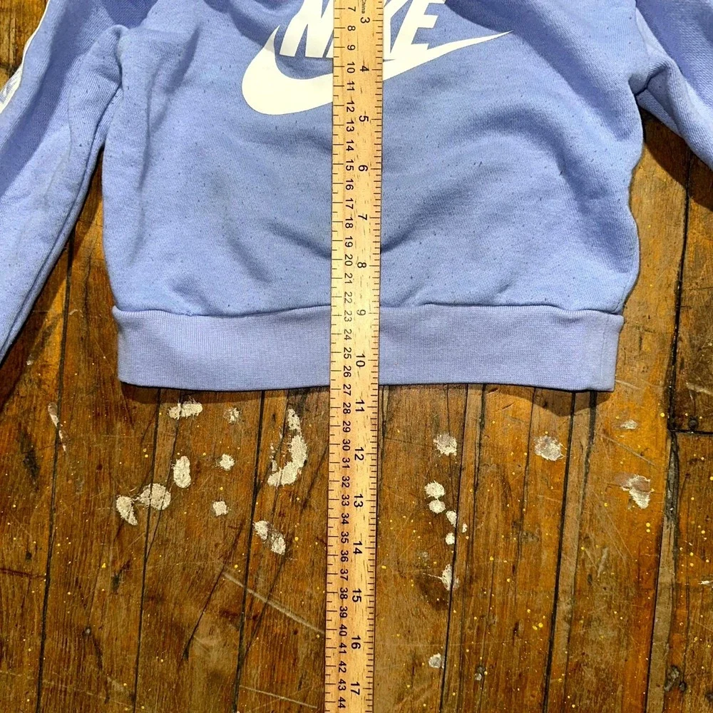 Nike Hoodie Kids 2T Blue Fleece Swoosh Logo Long Sleeve Kangaroo Pocket Pullover